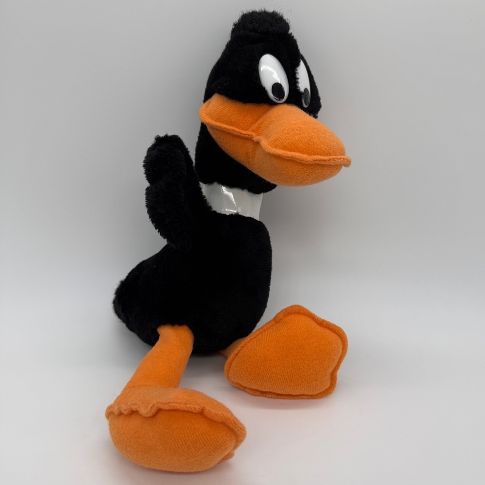 Daffy Duck 9" Plush Toy Warner Bros 1993 Looney Tunes Black Orange Vintage